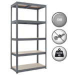 Метален стелаж STAR 180x90x45 см, до 350 кг на рафт - сив - Image 3