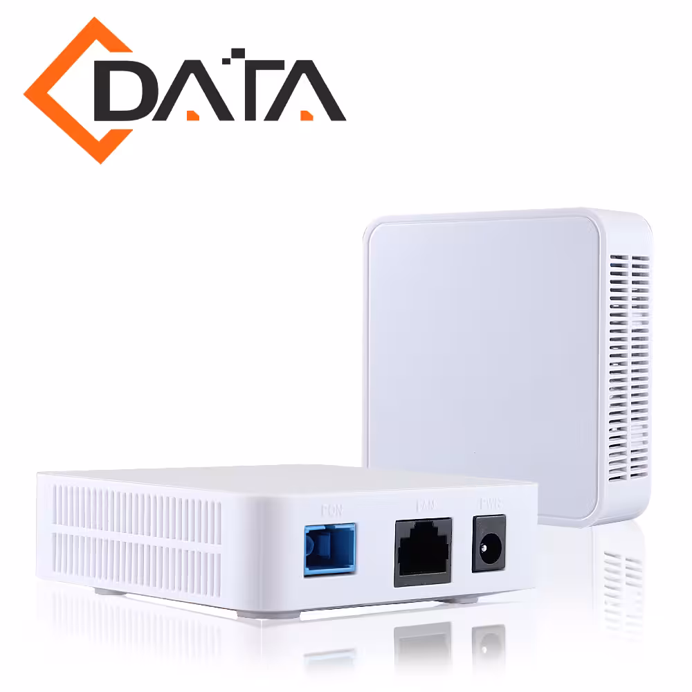 C-DATA FD511G-F690 xPON ONU терминал за FTTH интернет с кабелна LAN връзка C-DATA FD511G-F690 xPON ONU устройство с един LAN порт за кабелен интернет през оптика