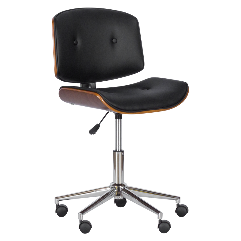 raboten-ofis-stol-carmen-6403-oreh-cheren-6 Работен офис стол Carmen 6403 - орех - черен - Image 1