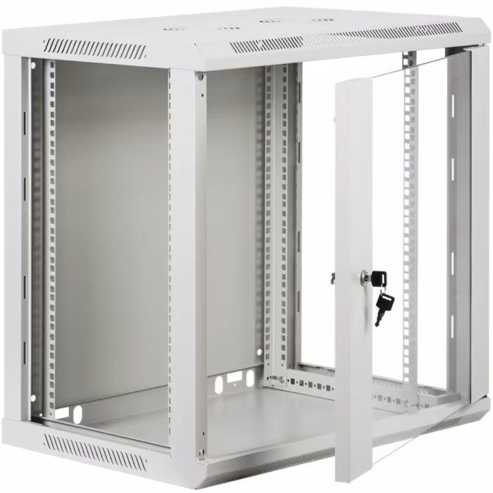 Шкаф 12U 600x450 RAL7035 шкаф за офис, магазин или техническо помещение с компактна дълбочина