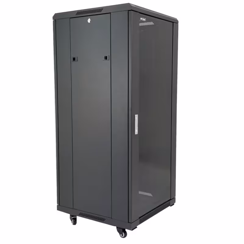Шкаф 20U 600x600 стоящ подов 19 инчов rack шкаф с голям капацитет за мрежово оборудване Шкаф 20U 600x600 стоящ 19 инчов шкаф с висок капацитет за техника, кабели и rack аксесоари