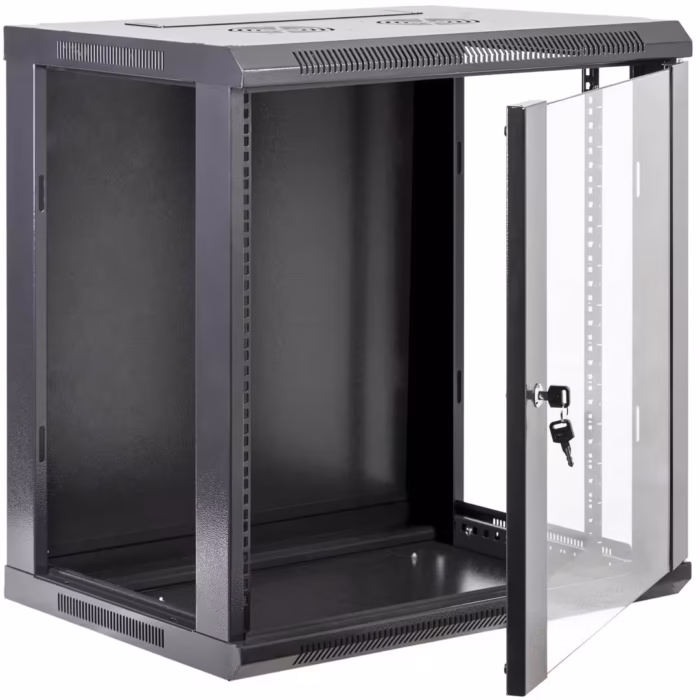 Комуникационен Шкаф 12U 600x450 компактен стенен шкаф за техническо помещение, вход или магазин