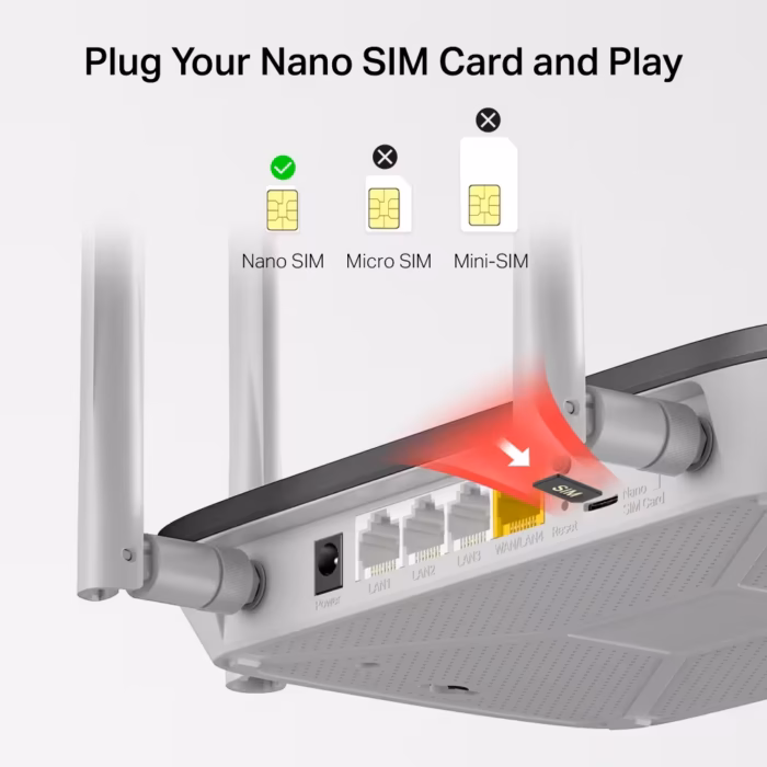 Mercusys MB135-4G Dual Band 4G рутер с външни антени за стабилно покритие в ежедневна употреба