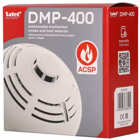 SATEL DMP-400 комбиниран адресируем детектор за дим и температура SATEL Комбиниран адресируем детектор DMP-400 за ранно откриване на пожарен риск