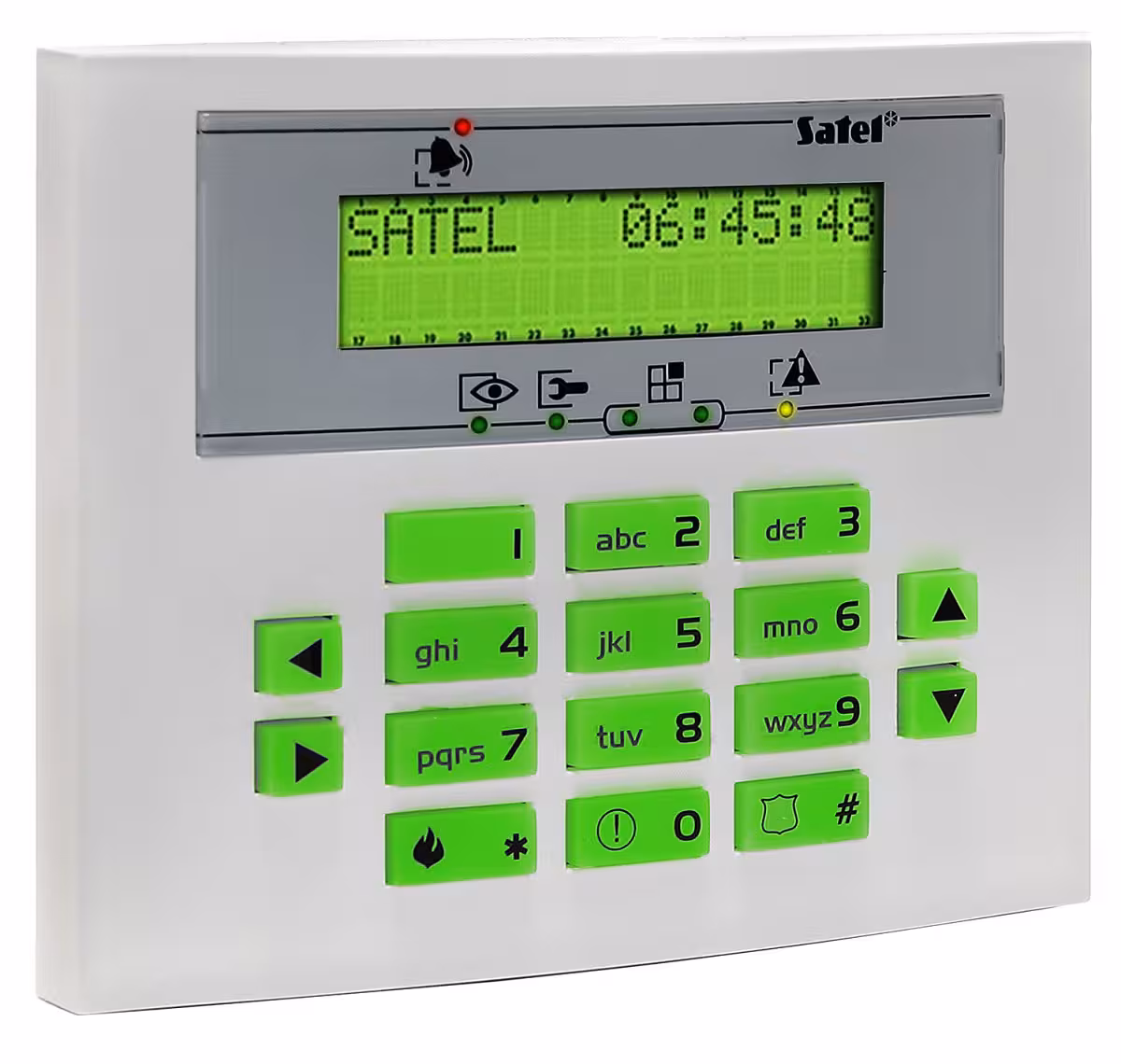 SATEL INT-KLCDS-GR LCD клавиатура със зелен дисплей за INTEGRA системи SATEL LCD клавиатура INT-KLCDS-GR за управление на алармена система от входна зона