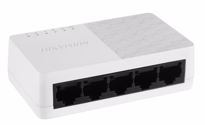 Hikvision DS-3E0105D-O Switch компактен ethernet суич за дом, офис и видеонаблюдение