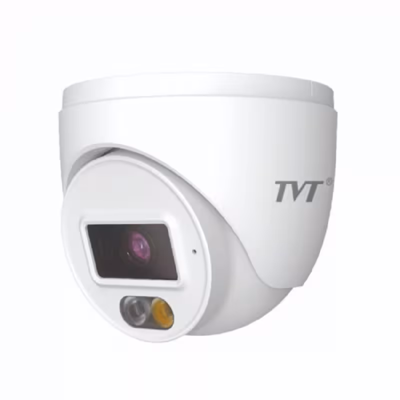 TVT TD-9520S5L-D(D/PN/AW2) 5MP turret IP камера с PoE, dual illumination и микрофон TVT TD-9520S5L-D(D/PN/AW2) мрежова камера с вграден микрофон за видео и аудио контрол
