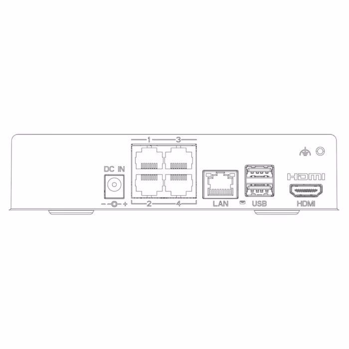 TVT TD-3004H1-4P-A1L PoE записващо устройство с H.265 компресия и дистанционно наблюдение