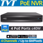 TVT TD-3004H1-4P-B1-B PoE записващо устройство за 4 IP камери и лесен монтаж