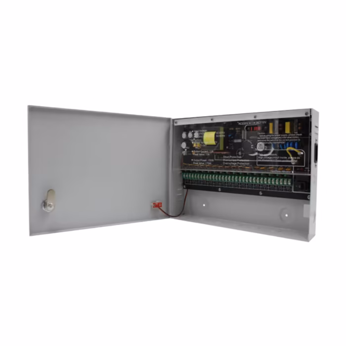 Захранване DC12V/12A 16 канално решение за подредено 12V захранване в шкаф или табло