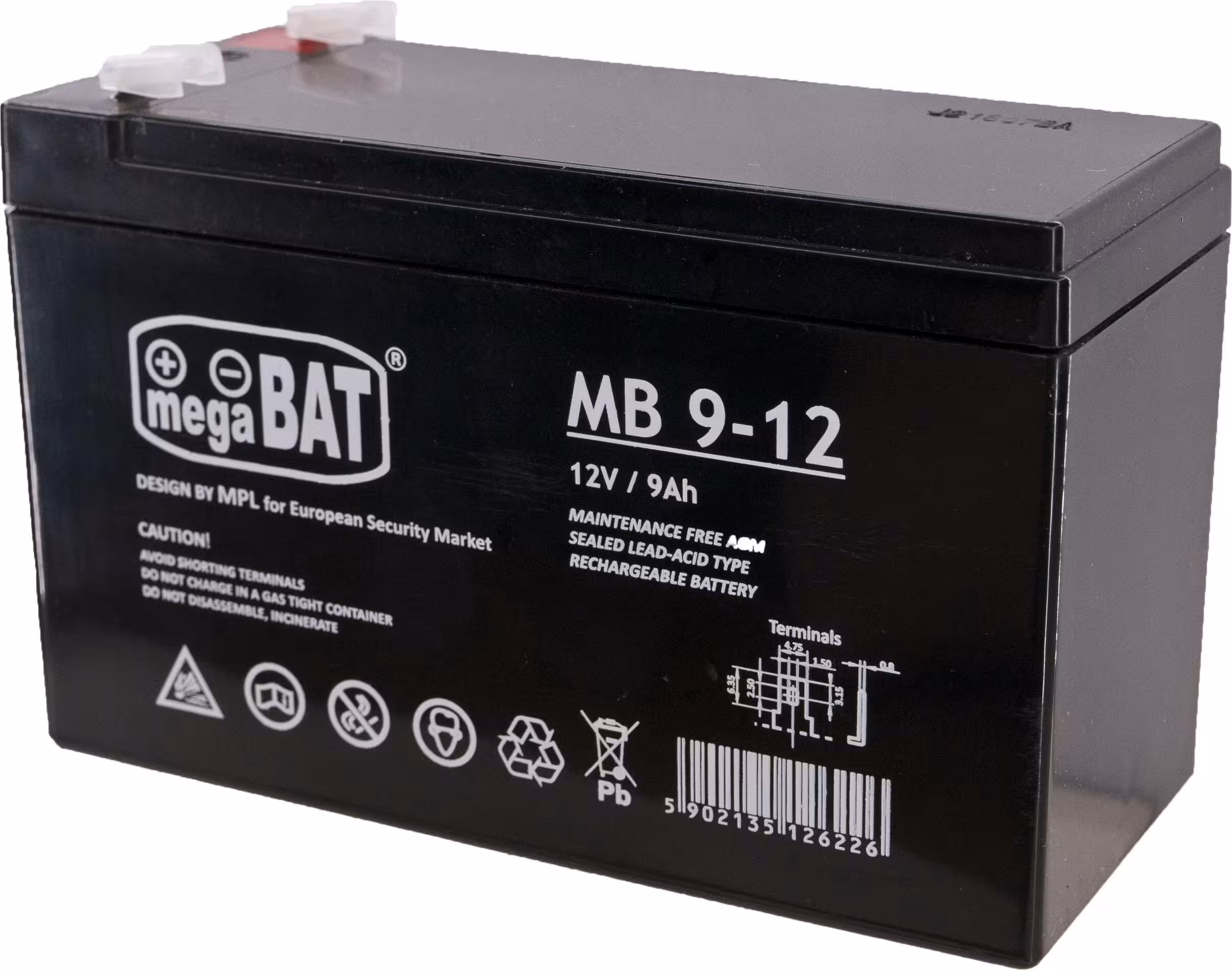 MegaBAT 12V 9.0Ah MB9-12 – надеждна акумулаторна батерия за UPS и алармени системи MegaBAT 12V 9.0Ah MB9-12 акумулаторна батерия за UPS и охранителни системи