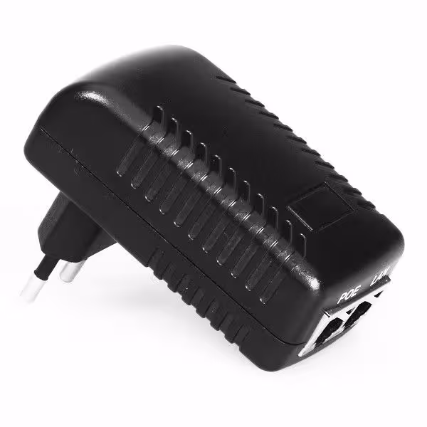 PoE адаптер 10/100Mbps, 48V/0.5A, инжектор за IP устройства PoE адаптер 10/100Mbps 48V/0.5A за захранване и мрежова връзка по един LAN кабел към IP камера или access point