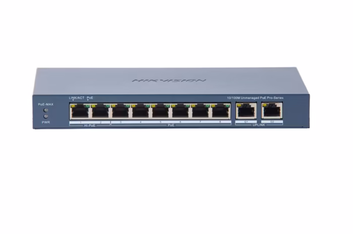 HikVision DS-3E0310HP-E(C) 8 портов Fast Ethernet PoE суич с watchdog функция и защита от пренапрежение