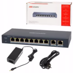 Hikvision DS-3E0310P-E/M(B) PoE суич с 8 PoE порта и 2 uplink порта за видеонаблюдение