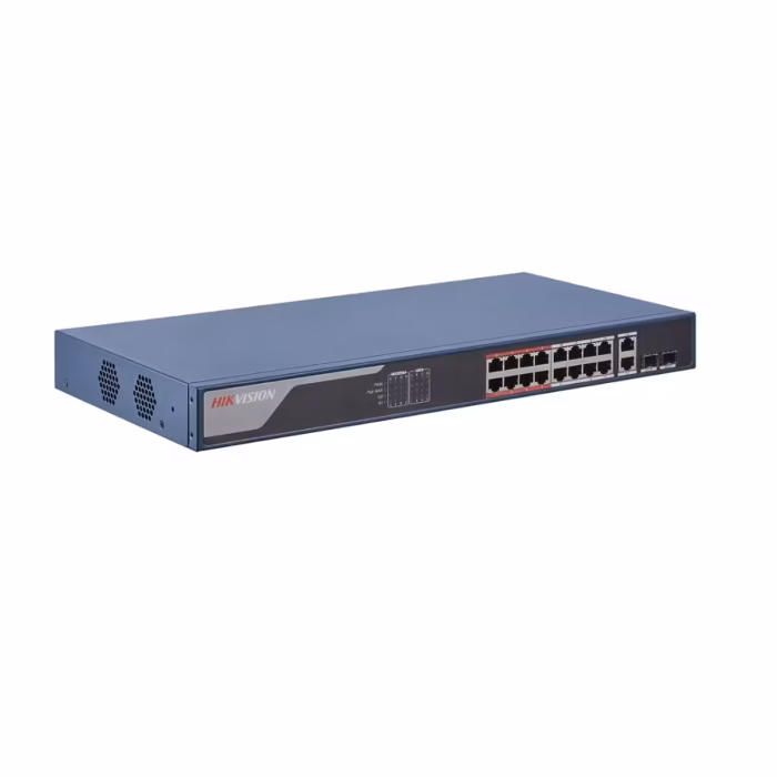 HikVision DS-3E1318P-EI(B) intelligent PoE switch за IP камери, мрежов контрол и лесна поддръжка