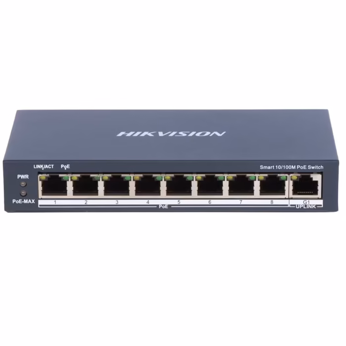 HikVision DS-3E1309P-EI 8x100Mb PoE устройство за входове, магазини, складове и малки бизнес обекти