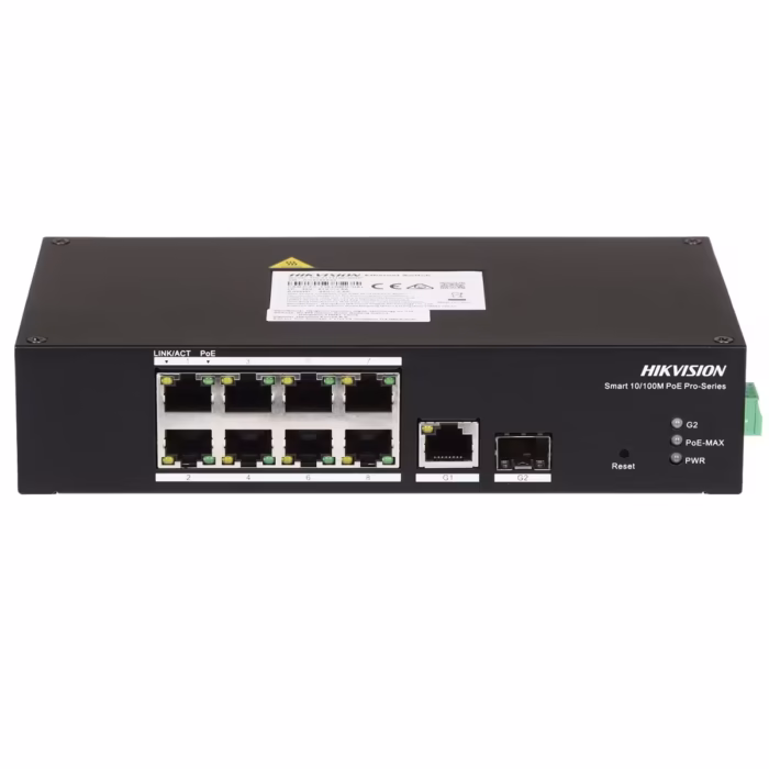 HikVision DS-3T1310P-SI/HS industrial PoE switch за стабилна работа на система за сигурност