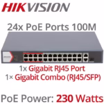 Hikvision DS-3E1326P-EI/M интелигентен PoE суич с 24 PoE порта и 2 гигабитови uplink порта