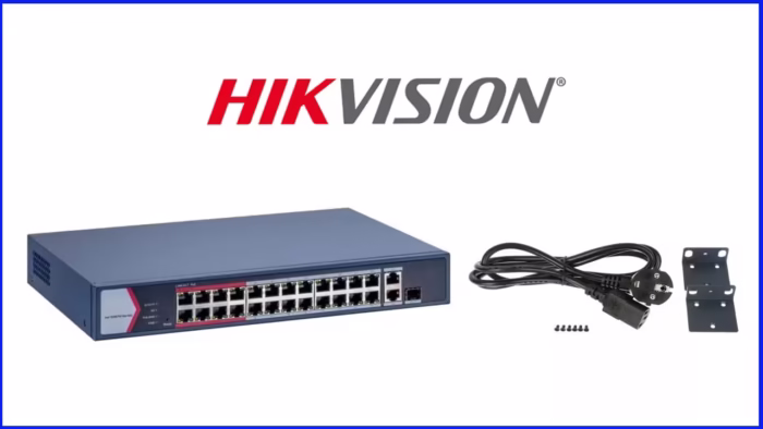 Hikvision DS-3E1326P-EI/M интелигентен PoE суич с 24 PoE порта и 2 гигабитови uplink порта