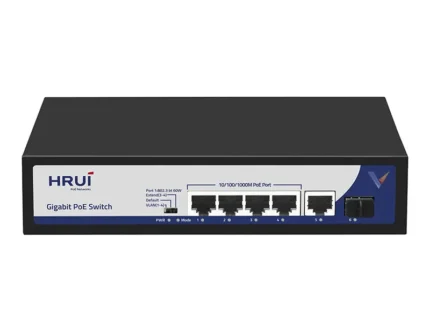 Hrui HR901-AXG-411NS-65 PoE комутатор с 4 PoE порта и гигабитов uplink