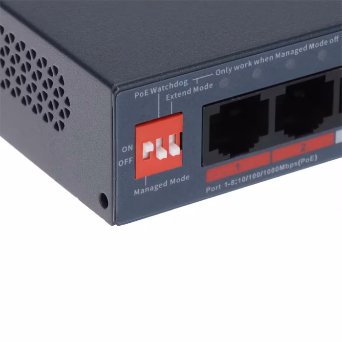 DAHUA CS4010-8GT-60 PoE суич с интелигентно разпределение на захранването за камери, точки за достъп и мрежови устройства