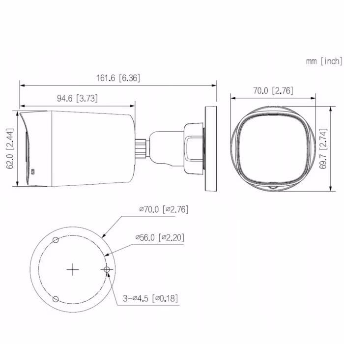 DAHUA HAC-HFW1500RL-IL-A-0280B-S3-DIP HDCVI камера с 2.8 мм широк обзор и DIP превключване между HDCVI, HDTVI, AHD и аналогов сигнал