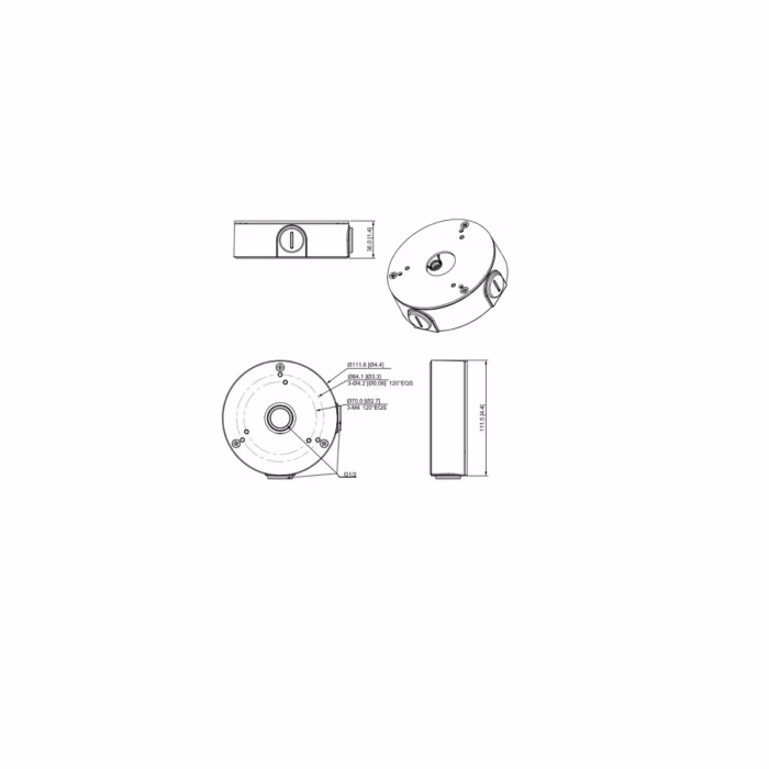 DAHUA PFA13G Junction Box кутия за защитено разполагане на мрежови, захранващи и допълнителни кабелни връзки
