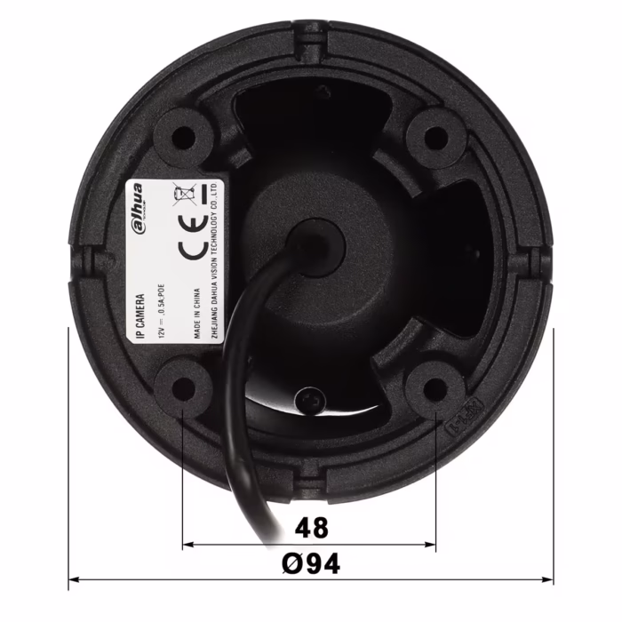 DAHUA IPC-HDW1639T-A-IL-0280B-S6-BLACK 6MP камера с вграден микрофон, PoE и ефективна H.265 компресия