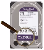 Твърд диск Western Digital Purple 3TB WD33PURZ, 3.5", SATA 6 Gb/s за 24/7 запис в системи за видеонаблюдение