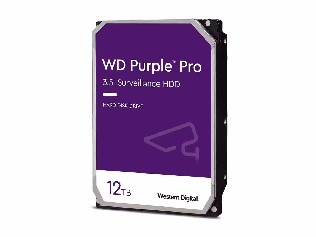 Western Digital WD122PURP, 12TB, HDD за видеонаблюдение WD122PURP Western Digital 12TB твърд диск за видеонаблюдение с 12TB капацитет за 24 7 запис