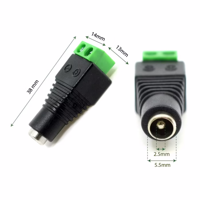 DC букса женска 5.5mm конектор за захранване на камери и електронни устройства